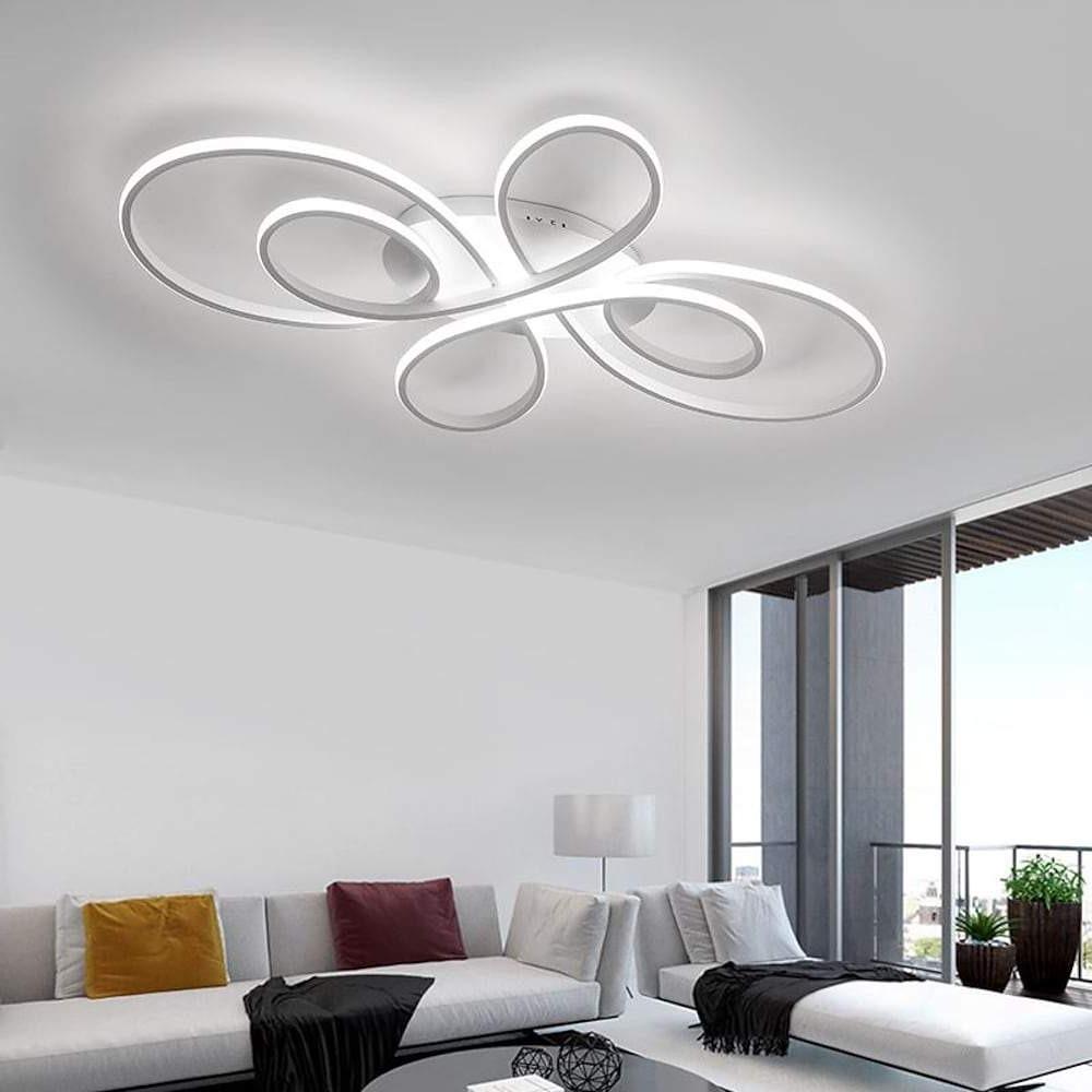 Curved Dimmable LED Flush Mount Ceiling Light – Modern Aluminum