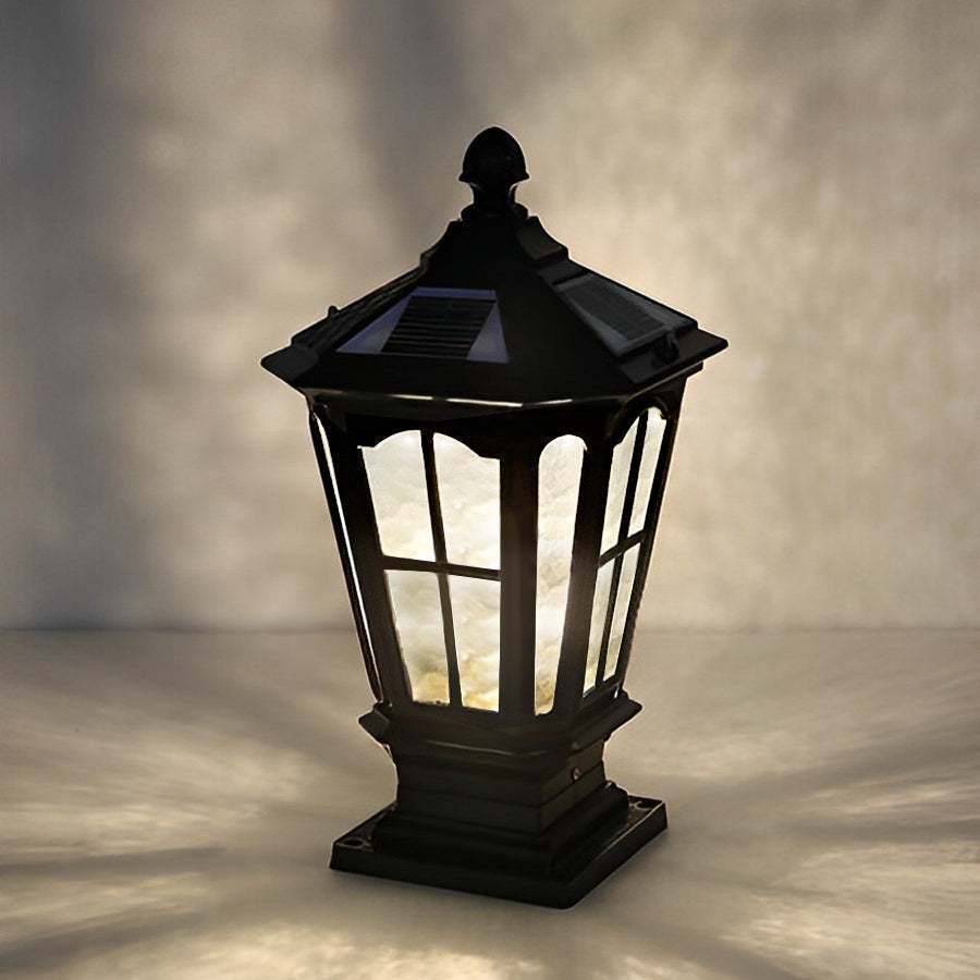 Modern Solar Powered Fence Post Light with Dual Power Options