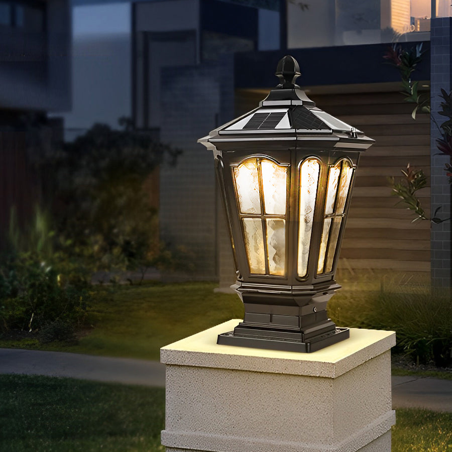Modern Solar Powered Fence Post Light with Dual Power Options