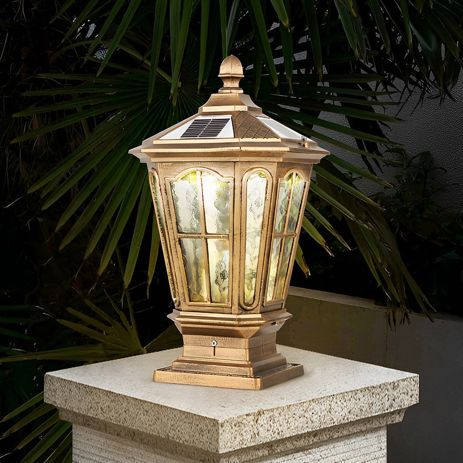 Modern Solar Powered Fence Post Light with Dual Power Options