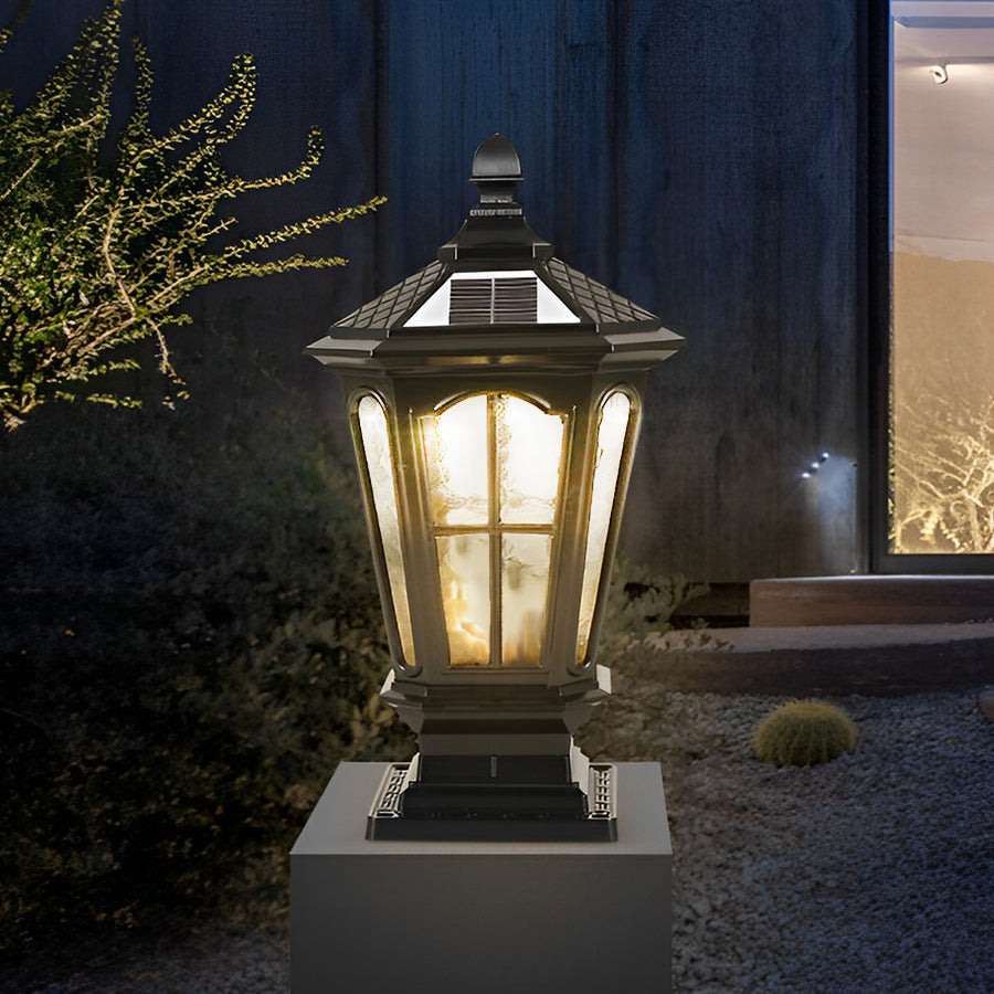 Modern Solar Powered Fence Post Light with Dual Power Options
