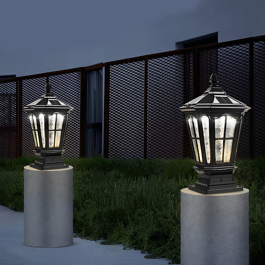 Modern Solar Powered Fence Post Light with Dual Power Options