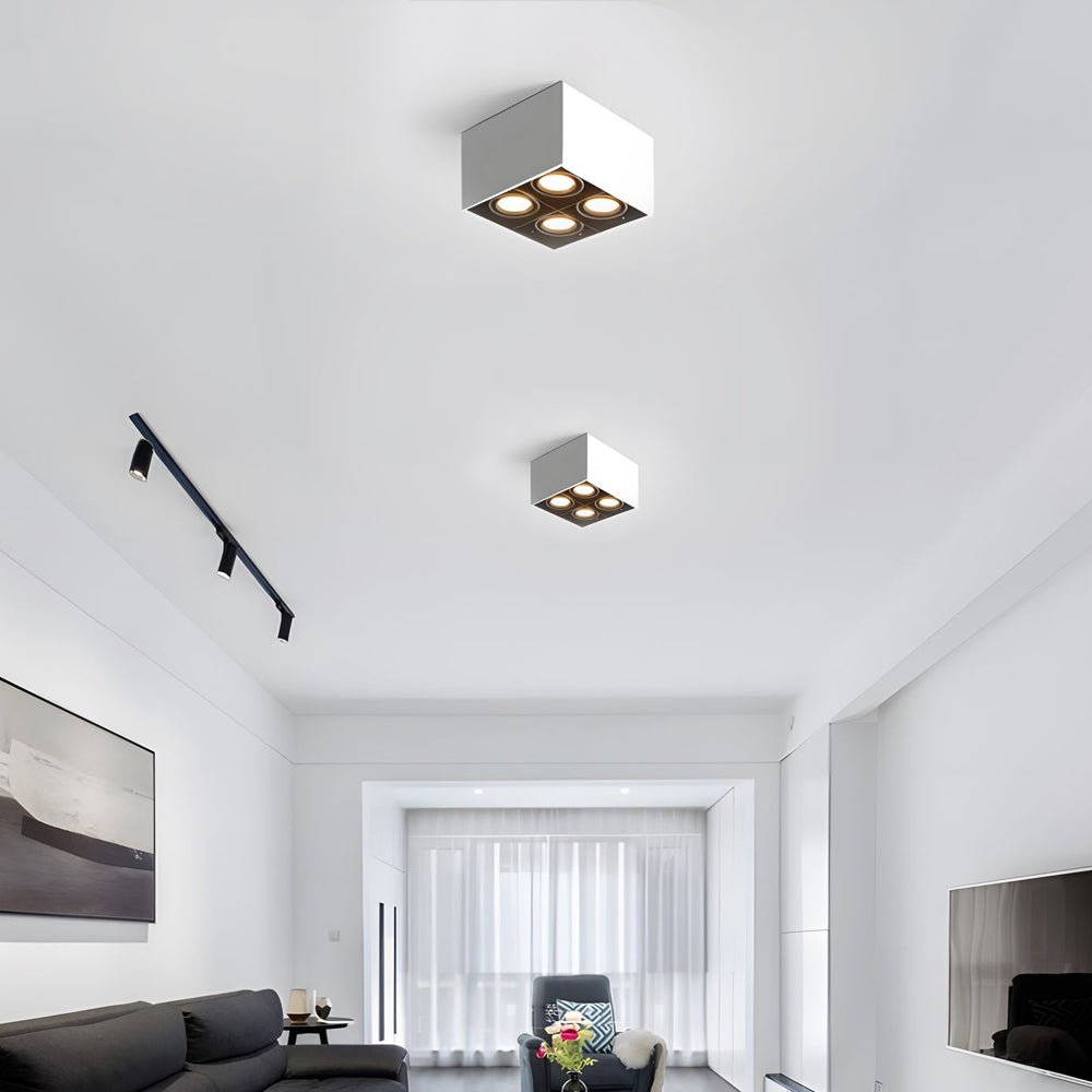 Adjustable 4-Head LED Flush Mount Cube Ceiling Spotlights