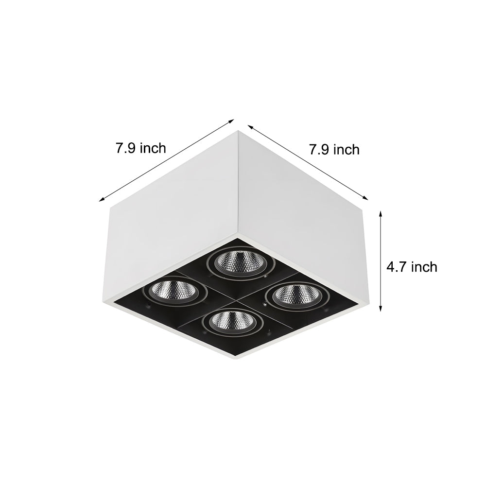 Adjustable 4-Head LED Flush Mount Cube Ceiling Spotlights