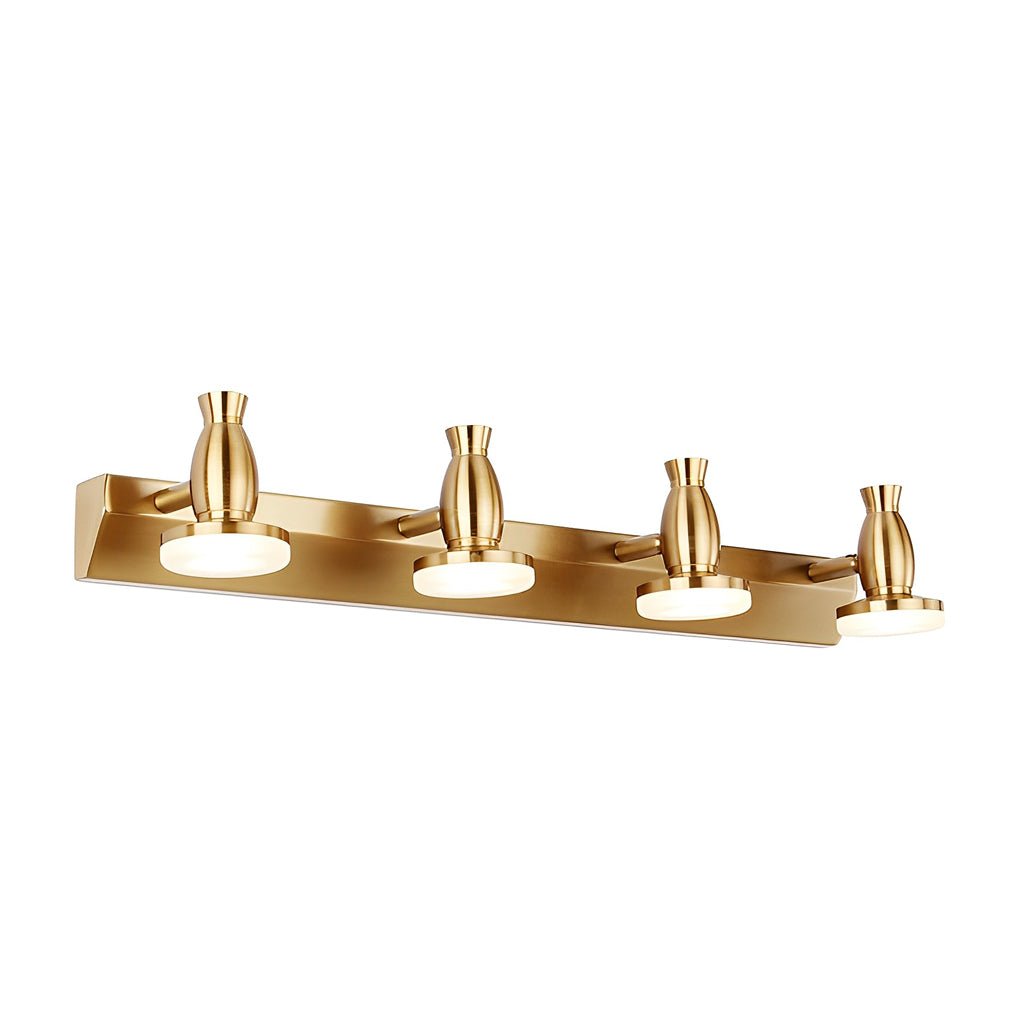 Adjustable Gold Vanity Light with 180° Rotatable Heads - 3/4 Light