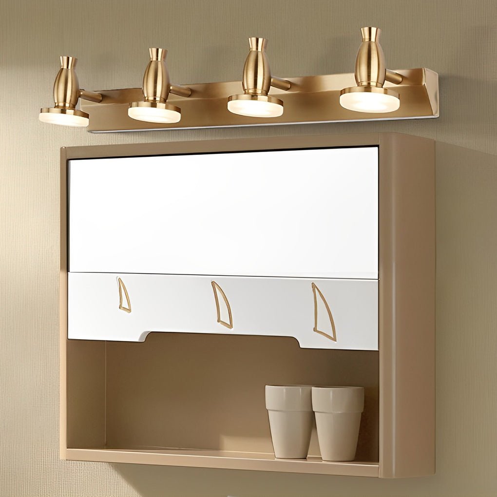 Adjustable Gold Vanity Light with 180° Rotatable Heads - 3/4 Light