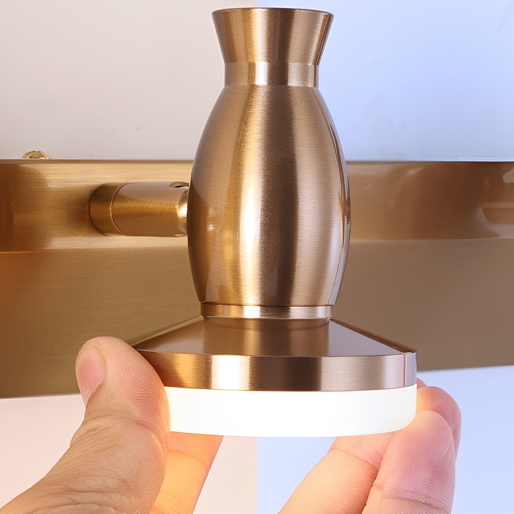 Adjustable Gold Vanity Light with 180° Rotatable Heads - 3/4 Light