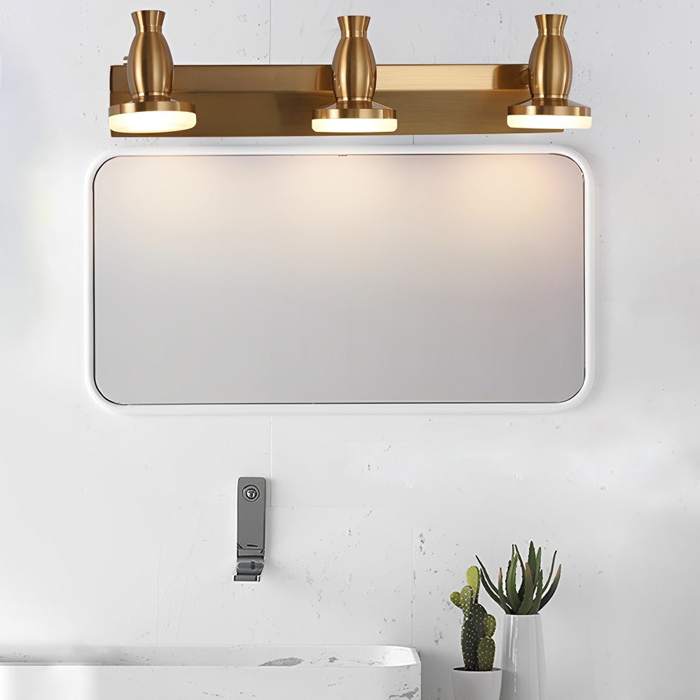 Adjustable Gold Vanity Light with 180° Rotatable Heads - 3/4 Light