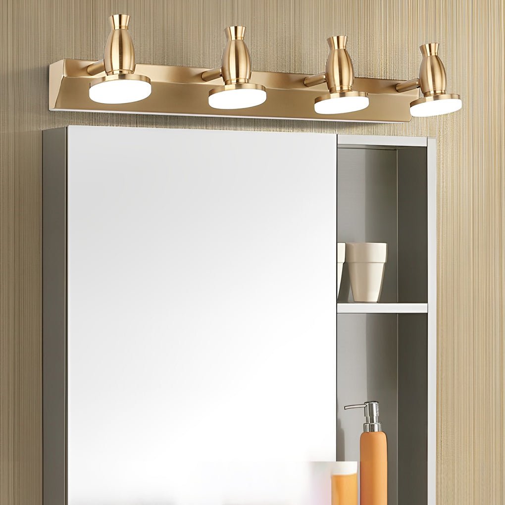 Adjustable Gold Vanity Light with 180° Rotatable Heads - 3/4 Light