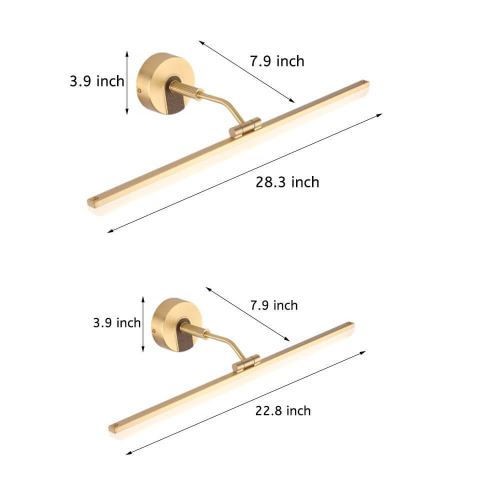 Modern LED Rotatable Bathroom Vanity Light Bar in Gold & Black