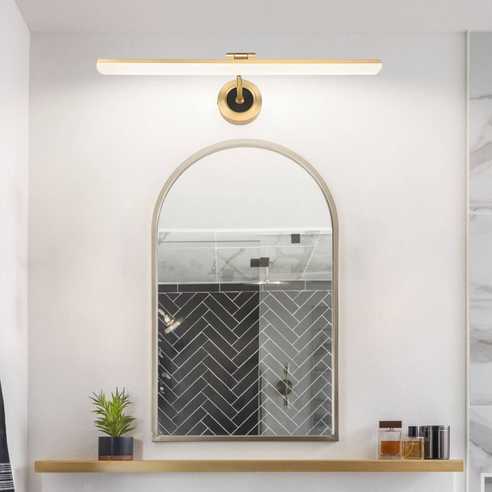 Modern LED Rotatable Bathroom Vanity Light Bar in Gold & Black