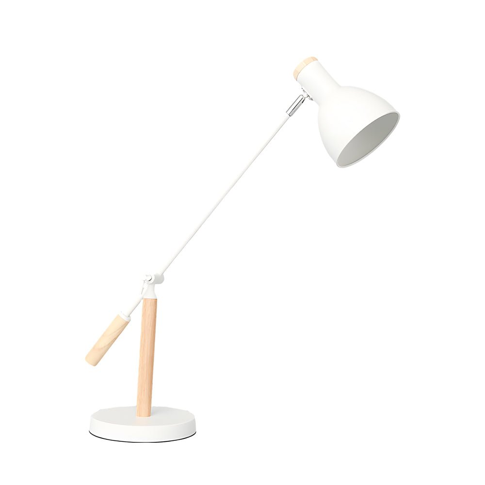 Adjustable Wood & Metal Desk Lamp Modern Reading Light
