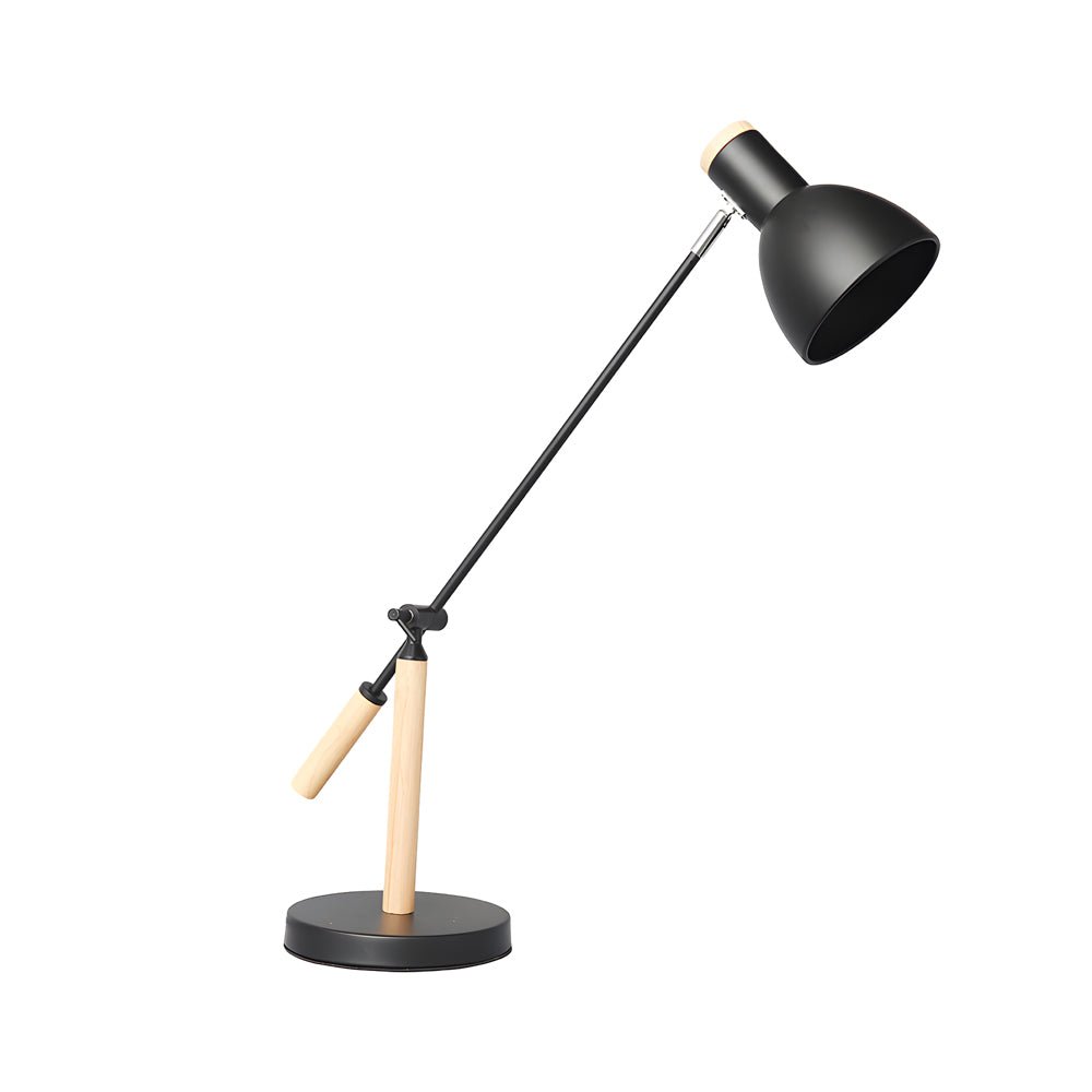 Adjustable Wood & Metal Desk Lamp Modern Reading Light