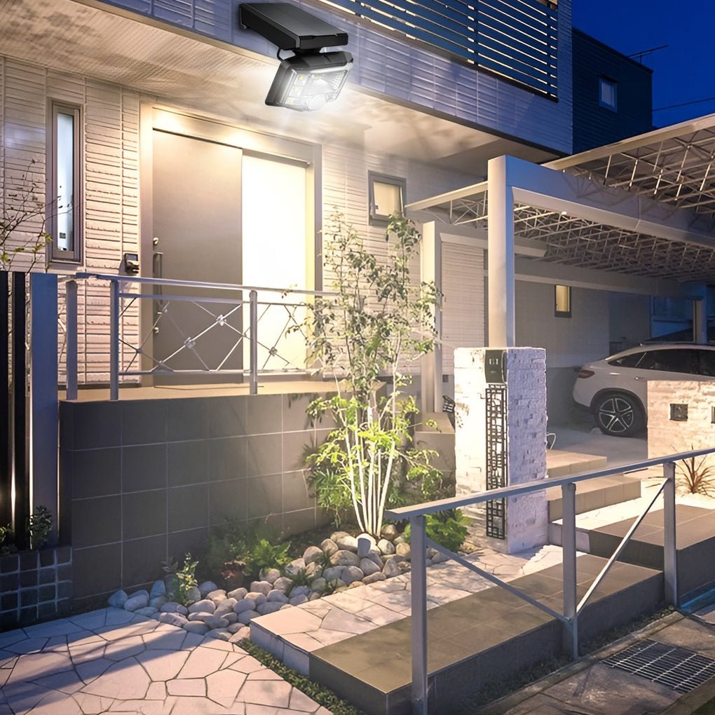 Solar Motion Sensor Wall Light Adjustable Outdoor LED Spotlight