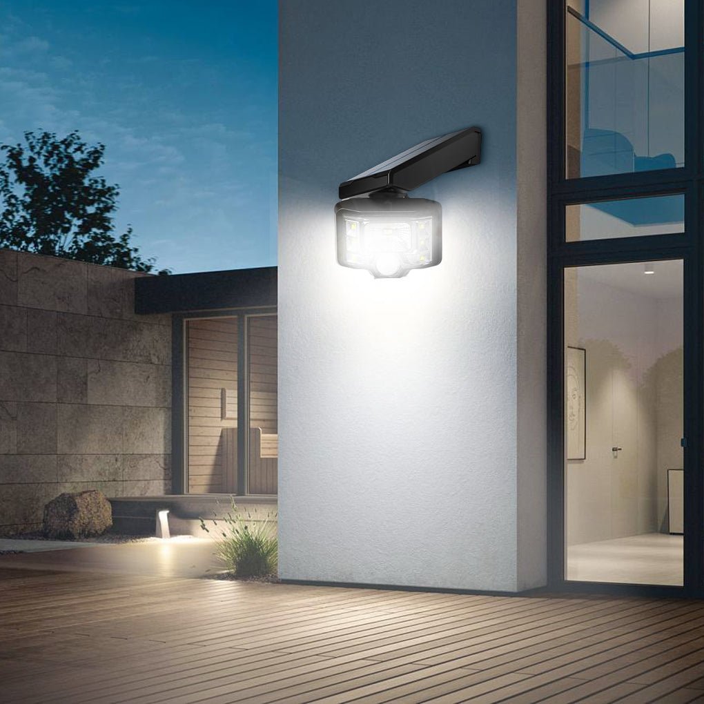 Solar Motion Sensor Wall Light Adjustable Outdoor LED Spotlight