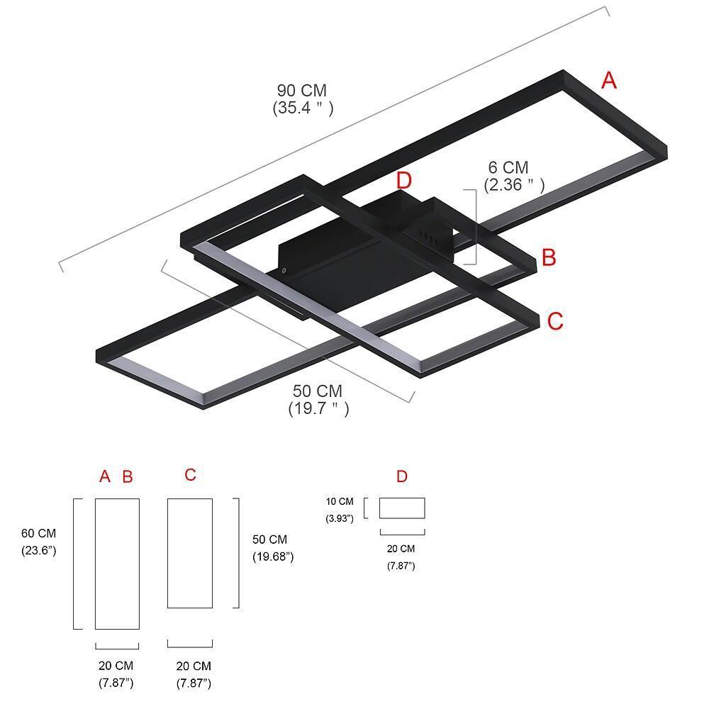 Tiered Rectangular Flush Mount LED Ceiling Light – Modern Metal