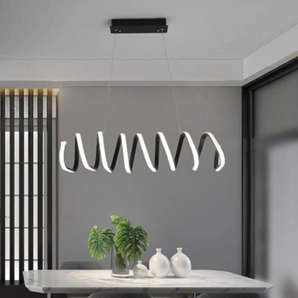 Modern Triangular LED Pendant Light - Acrylic Wave Design