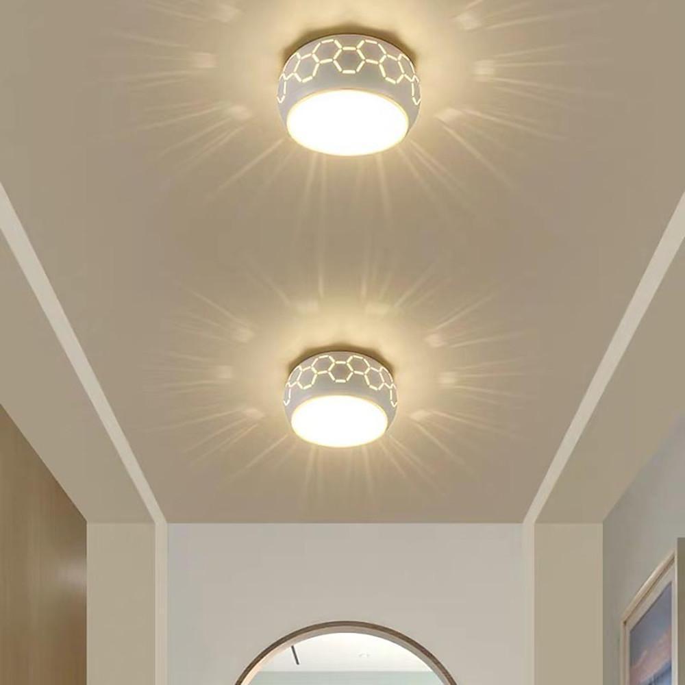 Modern LED Flush Mount Ceiling Light with Geometric Pattern