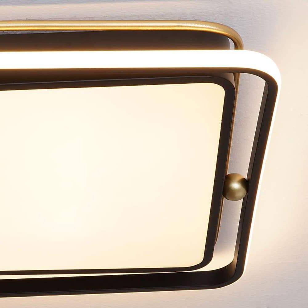 Geometric LED Flush Mount Ceiling Light - Dimmable Acrylic Shade