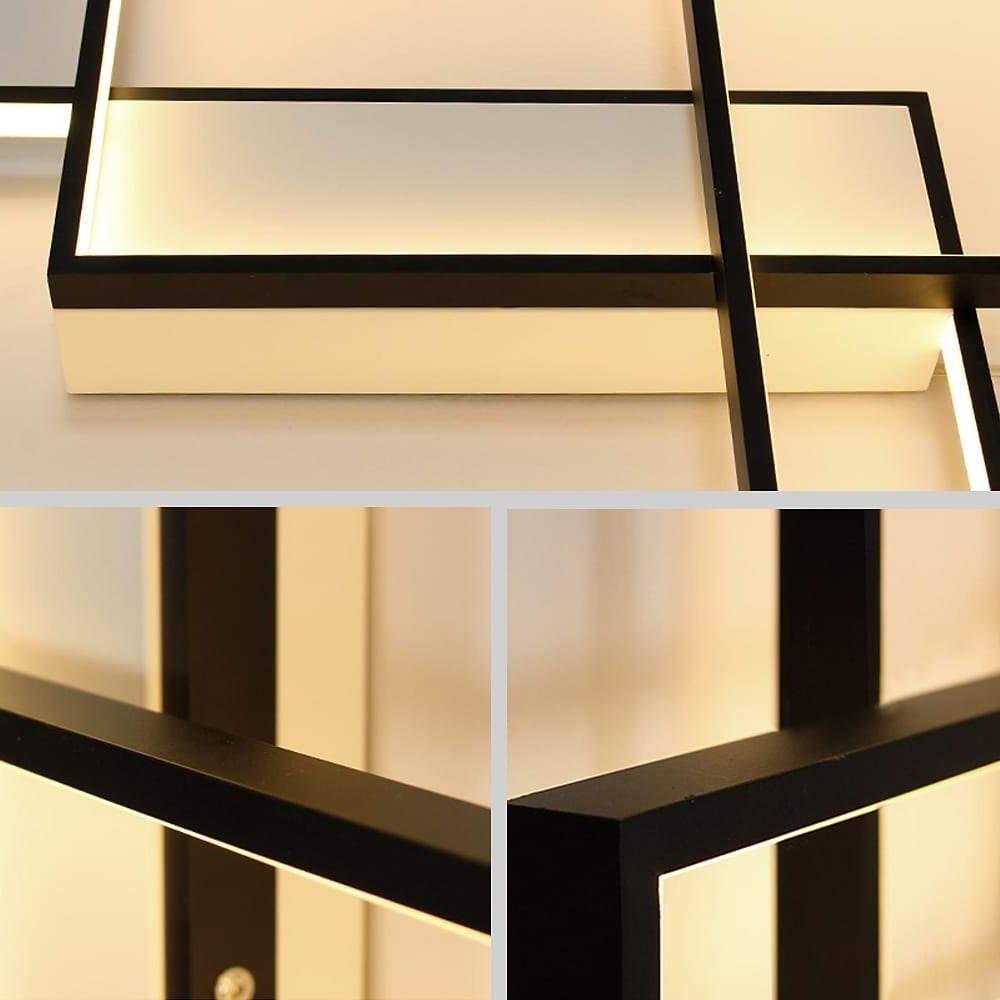 Rectangular Hybrid Modern Flush Mount Ceiling Light with LED