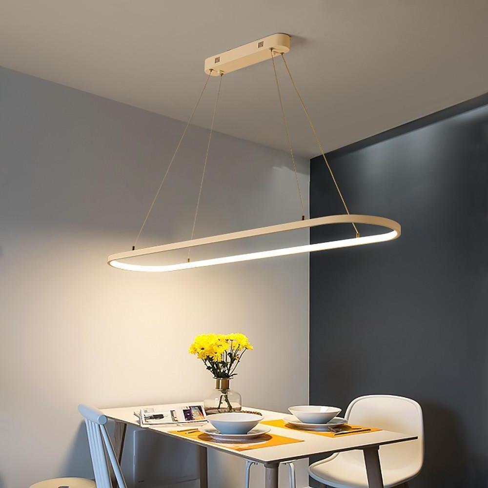 Modern Rectangular Pendant Light with Aluminum & Silica Gel Shade