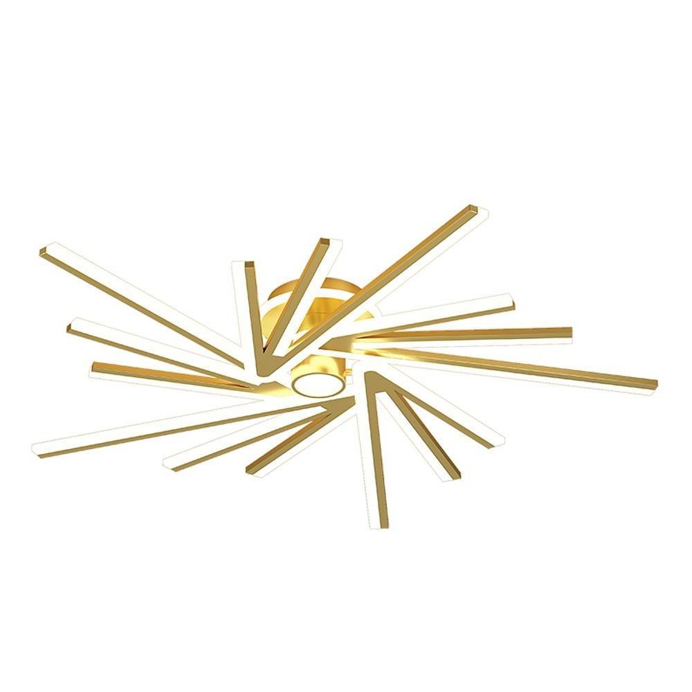 Abstract Flower Tube LED Flush Mount Ceiling Light - Gold Finish