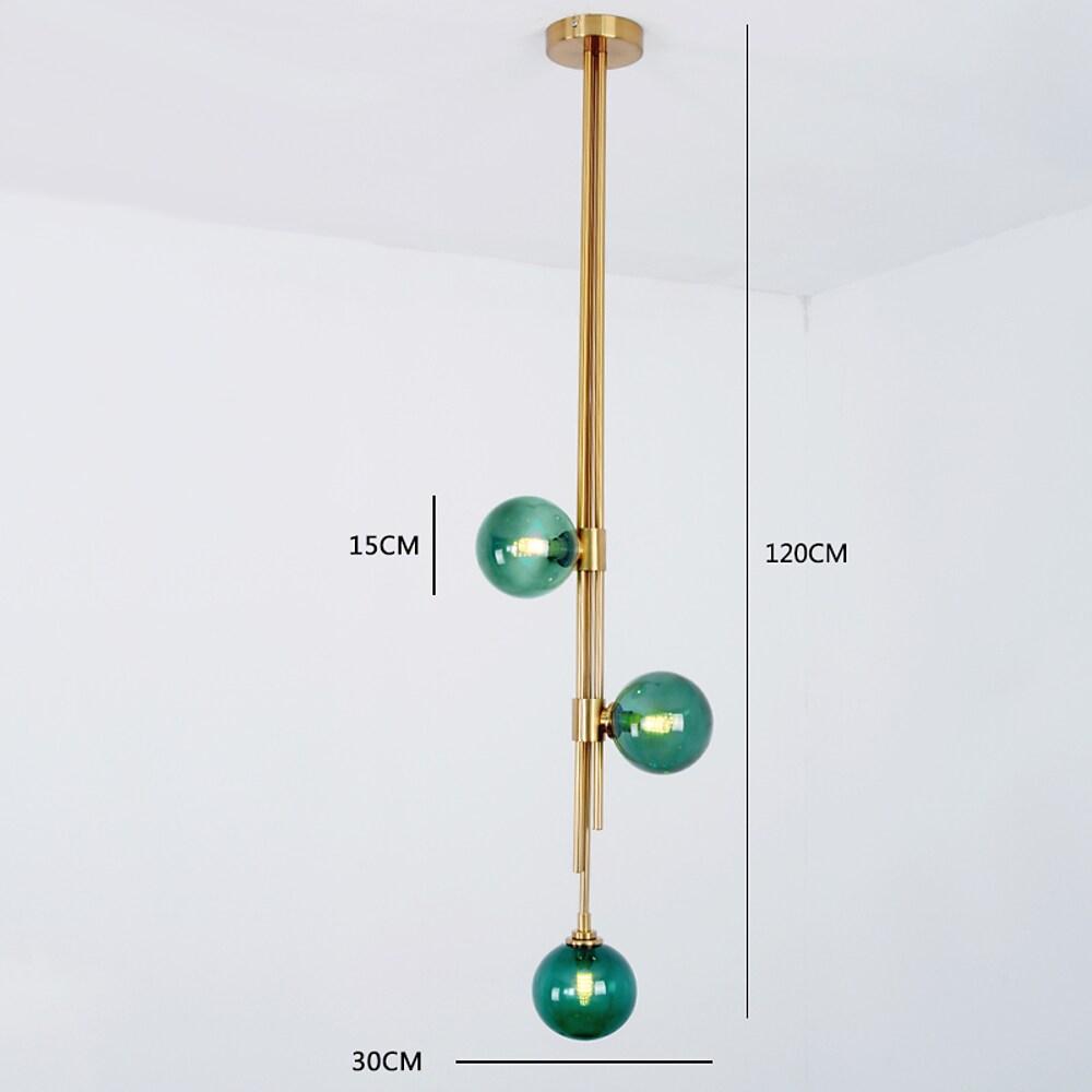 Elongated Gold Pendant Light - Metal & Glass Industrial Fixture