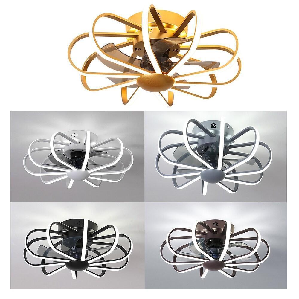 Modern 5-Blade Ceiling Fan with Integrated LED Ambient Lighting