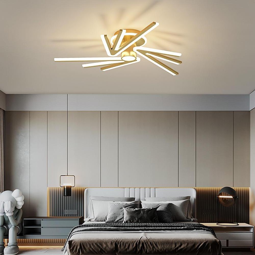 Abstract Flower Tube LED Flush Mount Ceiling Light - Gold Finish