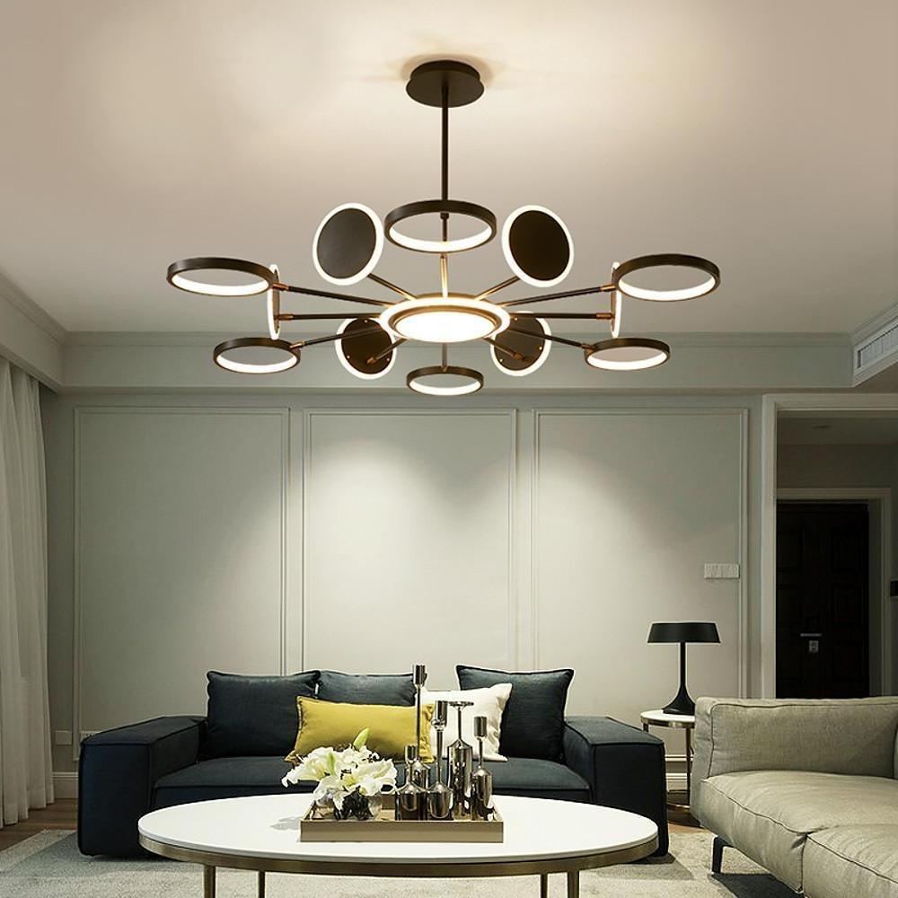Modern Multi-Circle Pendant Light Acrylic Aluminum LED Chandelier