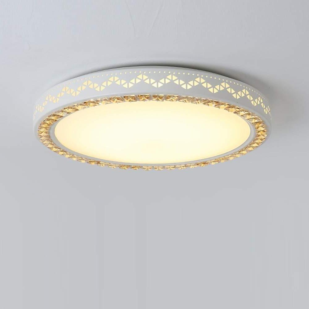 Modern Geometric LED Flush Mount Ceiling Light White Acrylic 12"