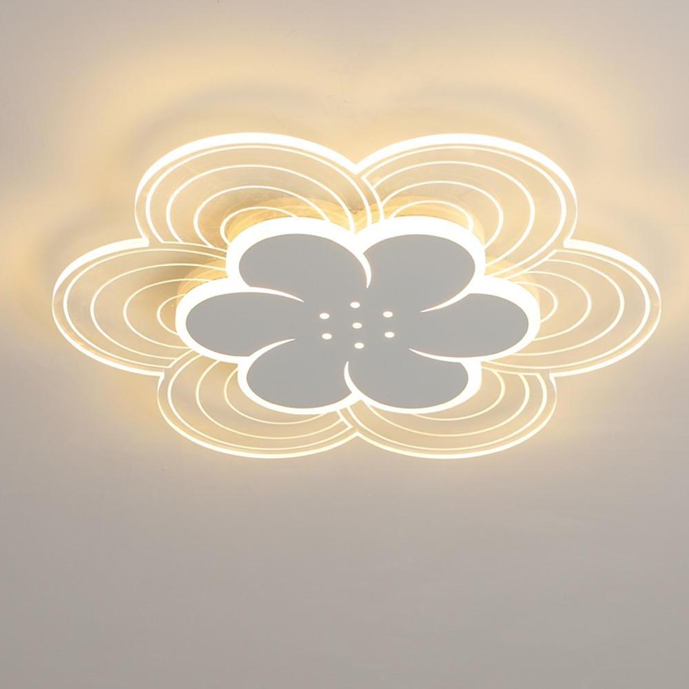 Modern Flower Flush Mount LED Ceiling Light - White Acrylic