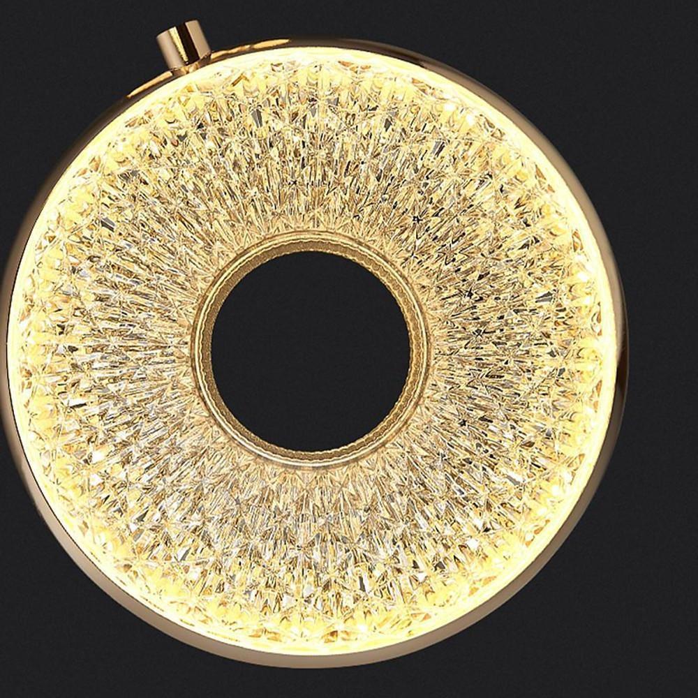 Modern Circle LED Pendant Light - Electroplated Metal & Acrylic