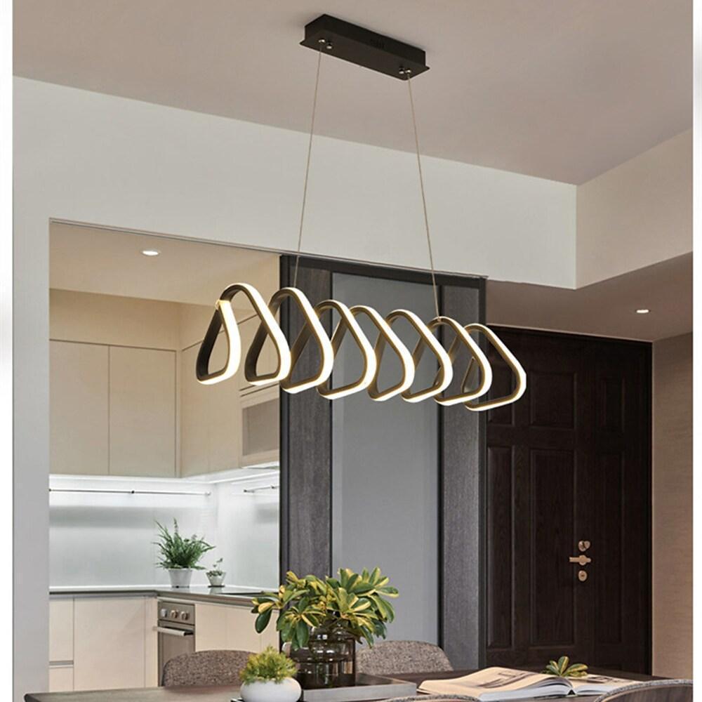 Modern Triangular LED Pendant Light - Acrylic Wave Design