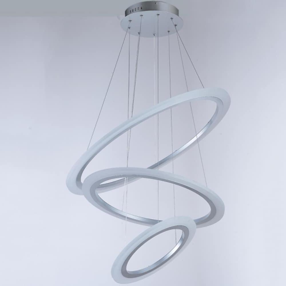 3-Ring Modern LED Chandelier with Acrylic Shades