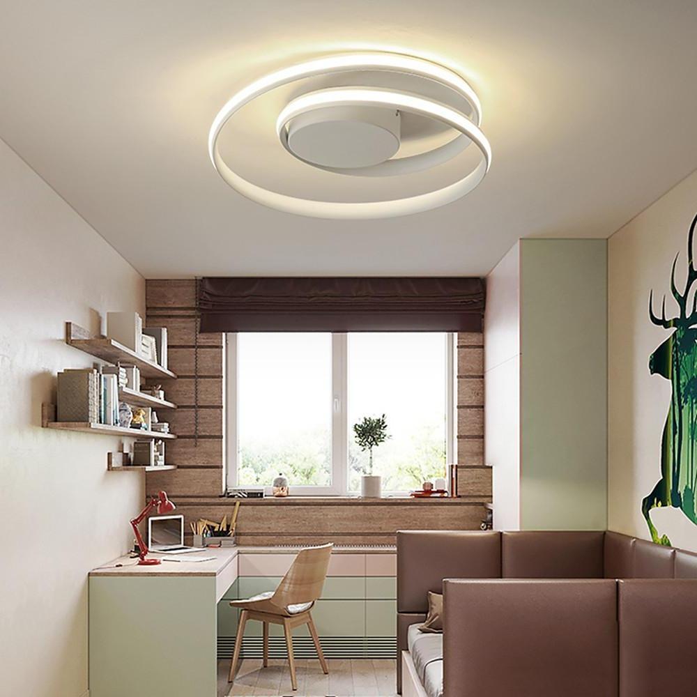 Spiraling Halo LED Flush Mount Ceiling Light Modern Metal Design