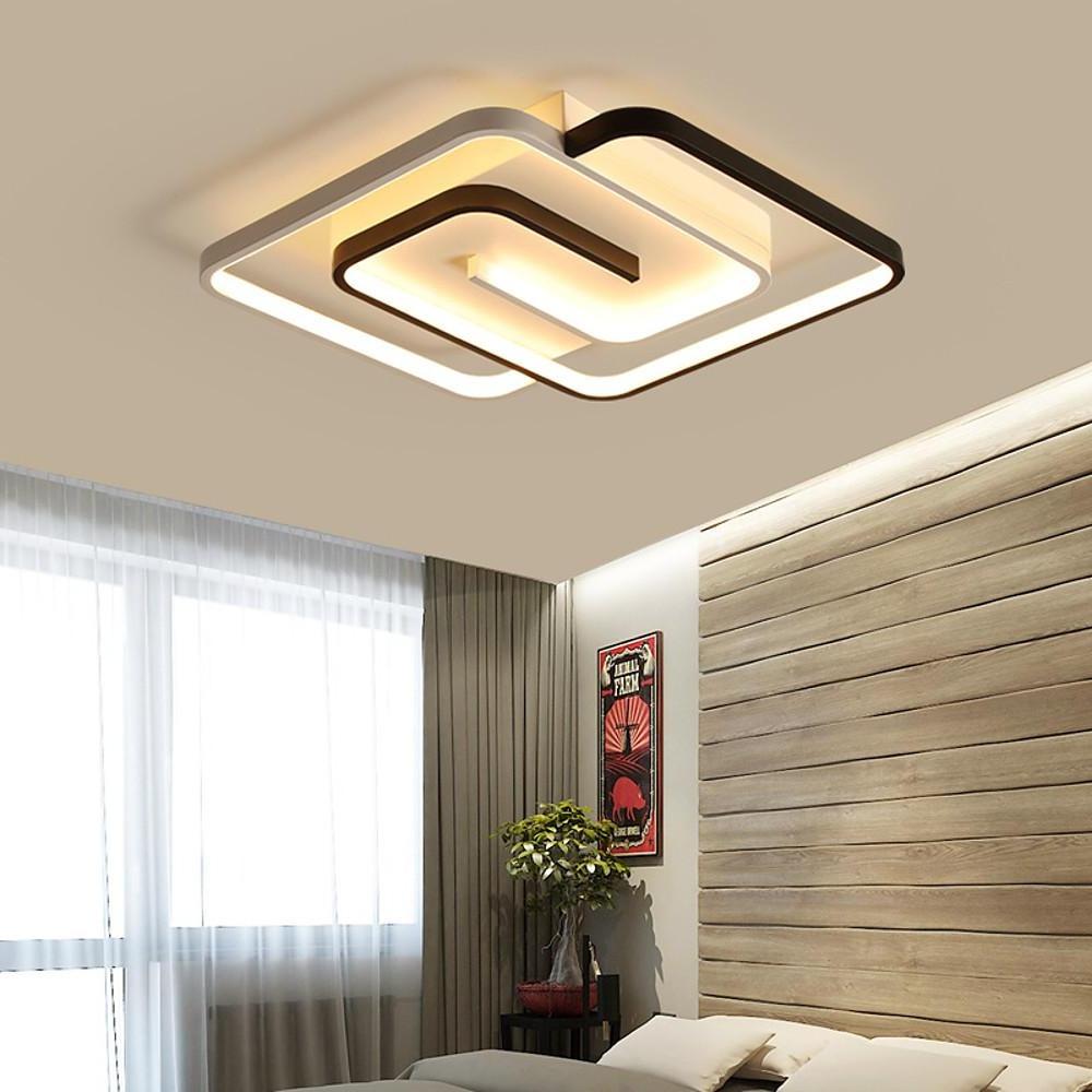 Modern Geometric LED Flush Mount Ceiling Light 18 Inch