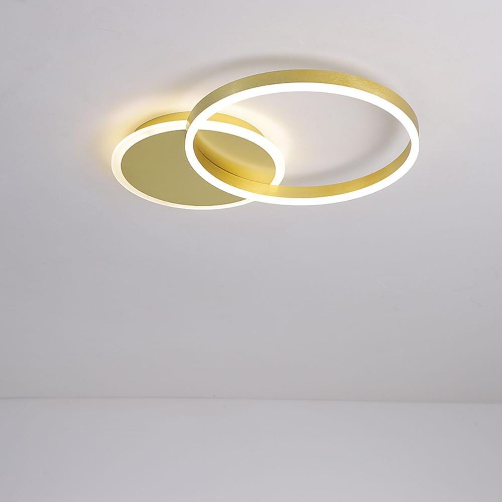 Dual Circle LED Flush Mount Ceiling Light - Dimmable Modern Aluminum