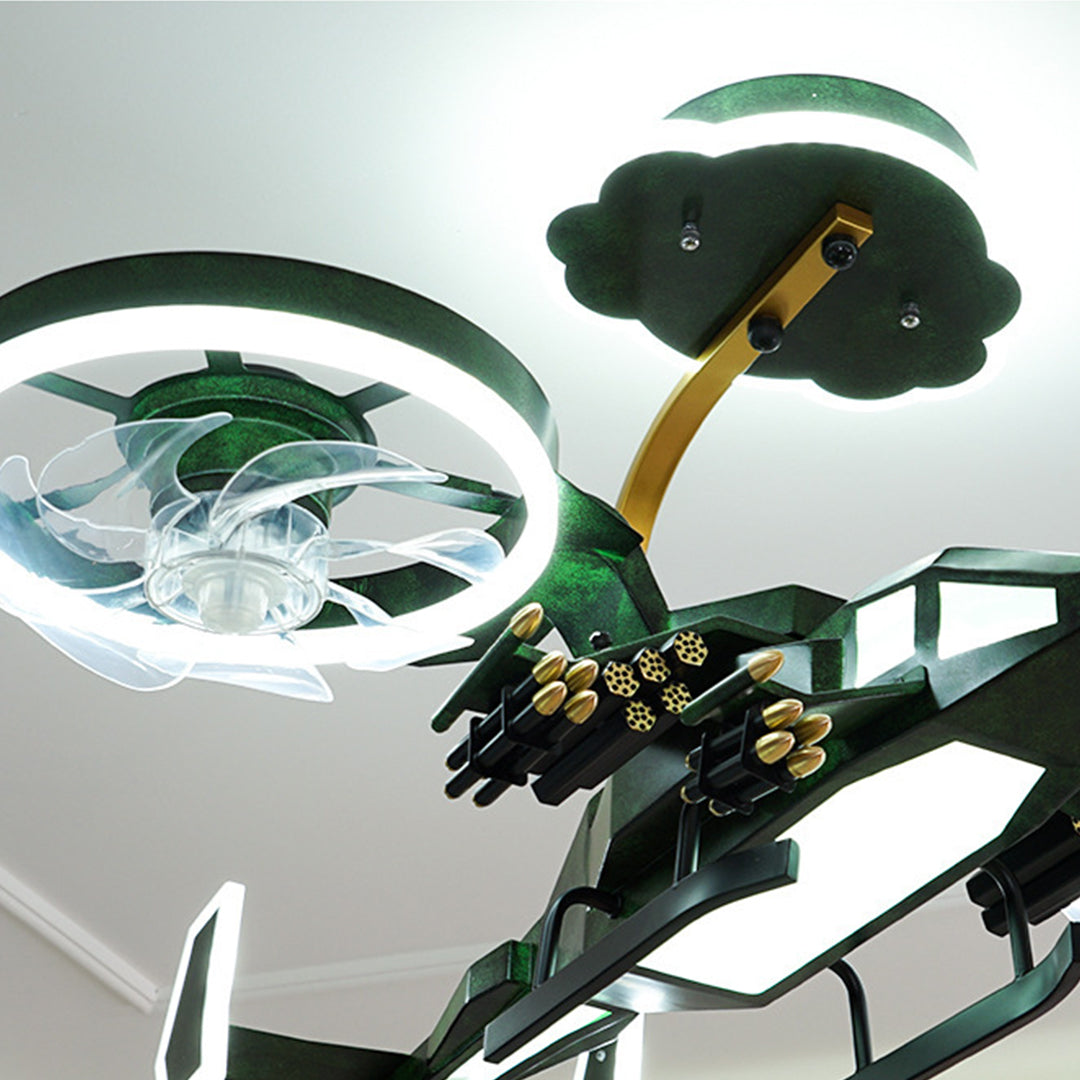 Kids Airplane Ceiling Fan Light with Remote Control & Inbuilt LED