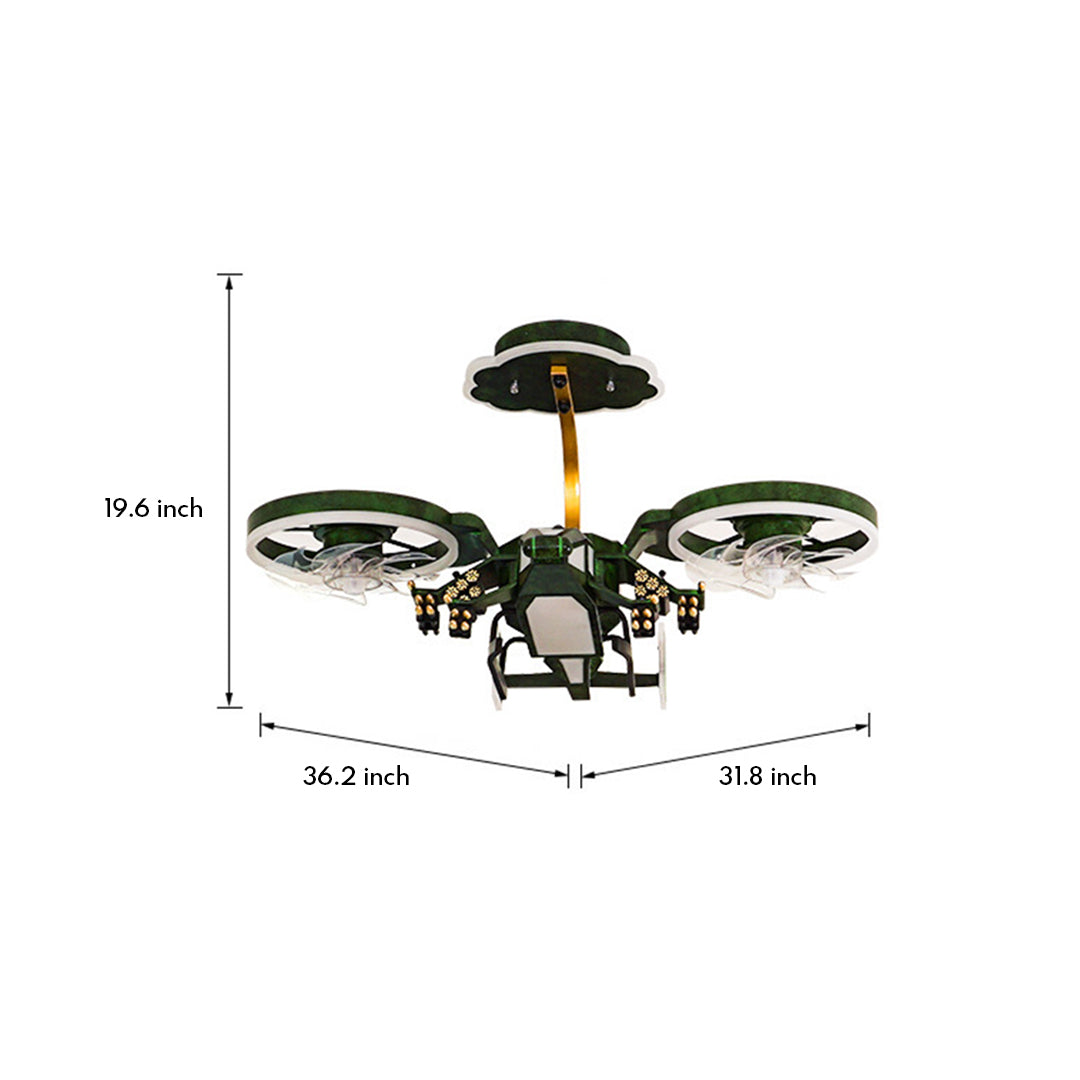 Kids Airplane Ceiling Fan Light with Remote Control & Inbuilt LED