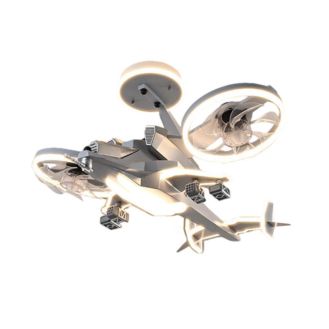 Fighter Jet Ceiling Fan Light with Inbuilt LED for Kids Room