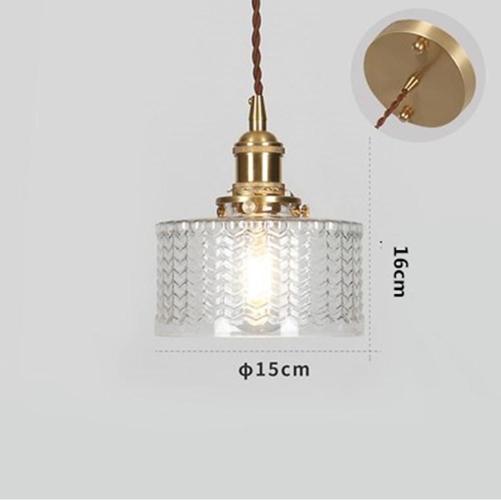 Nordic Glass Pendant Light with Textured Shade - Modern Minimalist