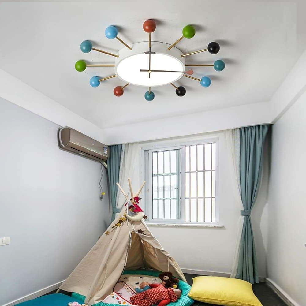 24" Modern Round Flush Mount LED Ceiling Light with Colorful Accents