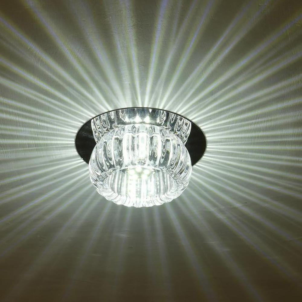 Geometric Crystal Flush Mount Ceiling Light Metal LED 4 Inch
