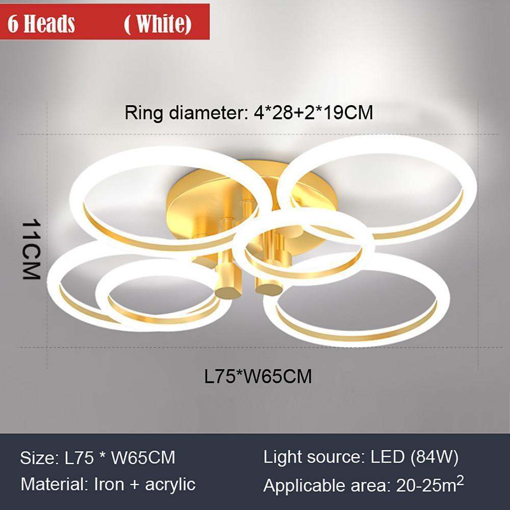 Modern Circular Ring LED Flush Mount Ceiling Light with Remote
