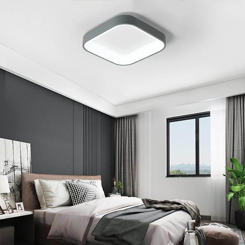 Square Modern LED Flush Mount Ceiling Light – Metal & Acrylic