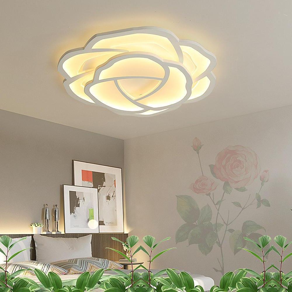 Flower Geometric LED Flush Mount Ceiling Light Dimmable Metal