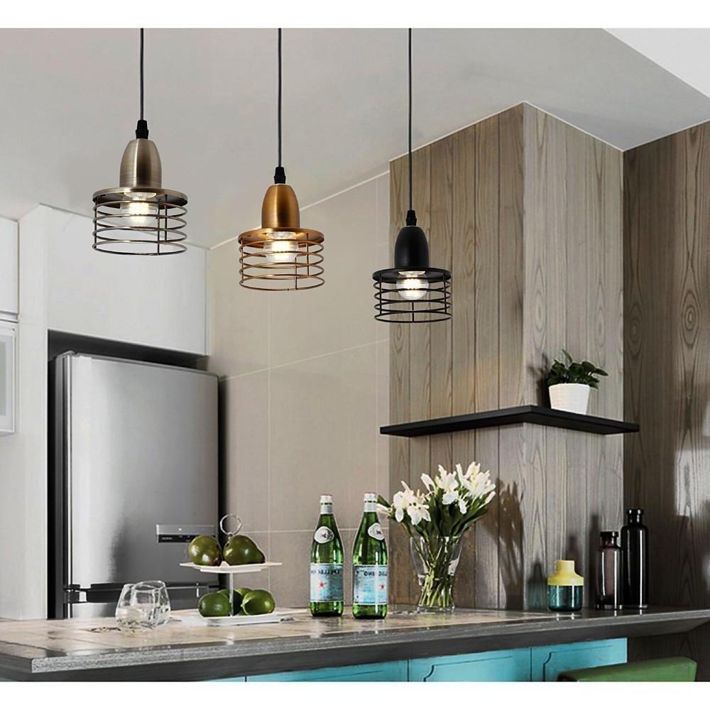 Modern Metal Pendant Light with Crystal Glass Shade