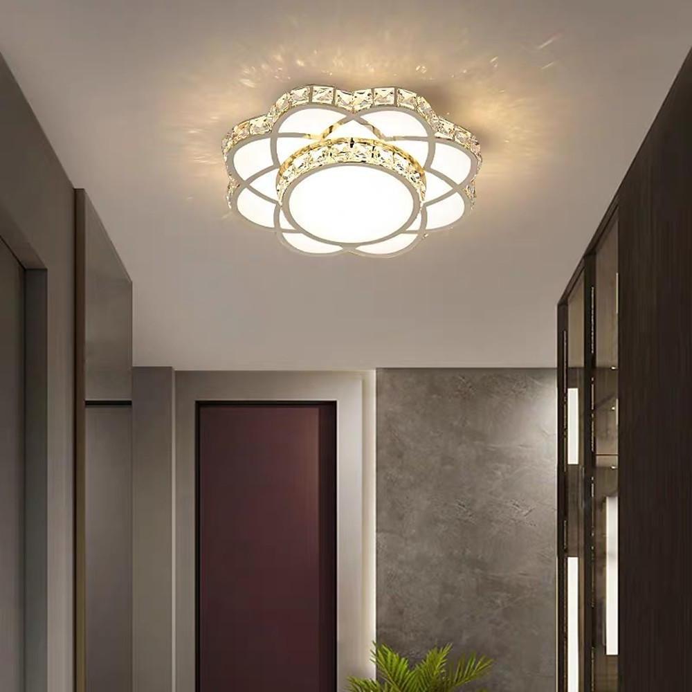 Modern Crystal Flower Flush Mount LED Ceiling Light