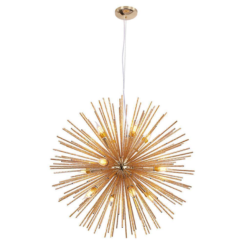 Globe LED Pendant Light Electroplated Aluminum Modern Chandelier